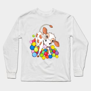 Funny Cow in a Ball Sea Long Sleeve T-Shirt